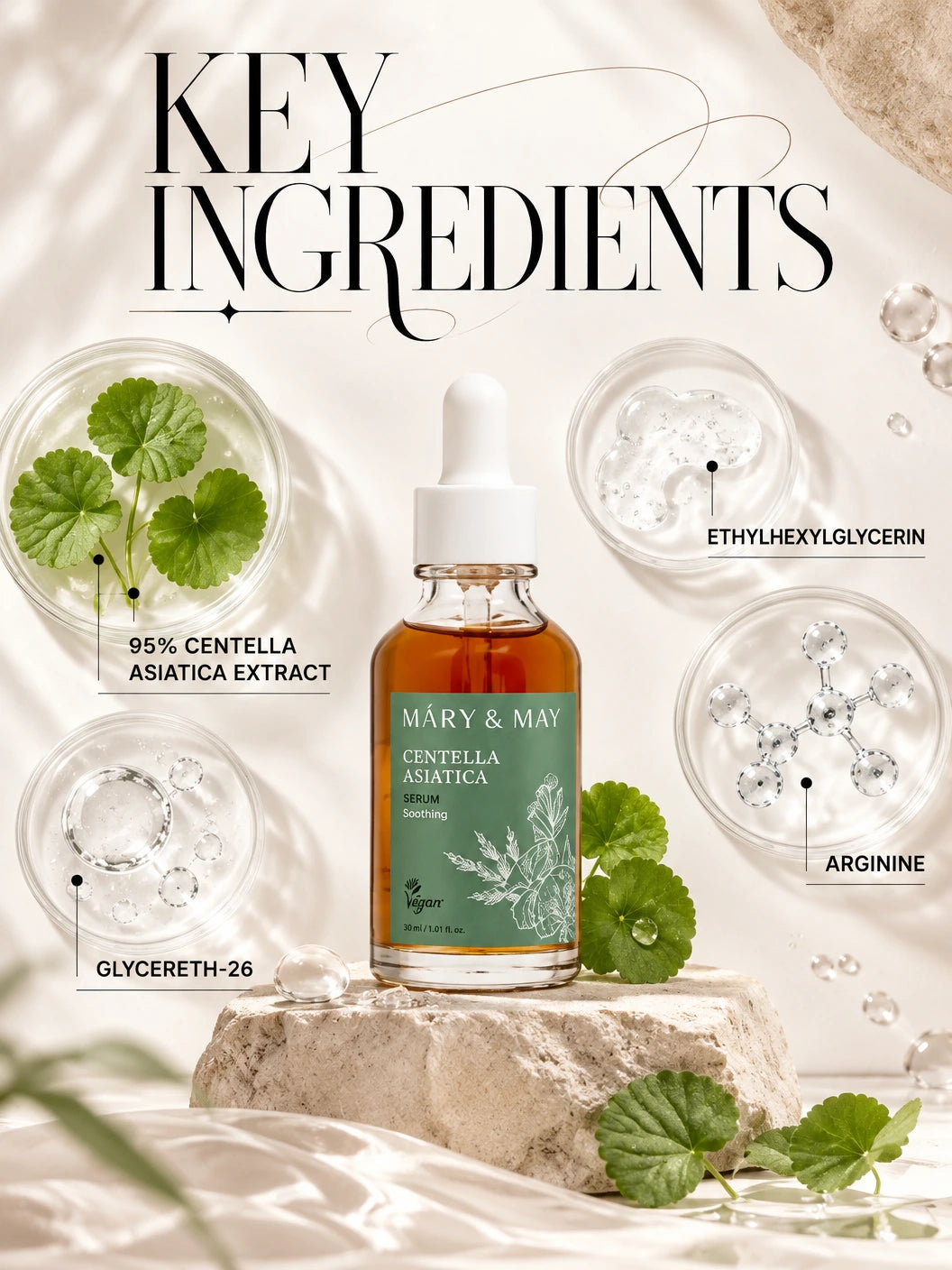 Centella Asiatica Serum 30ml | Mary&May | Mary&May Centella Asiatica Serum – Artisanal Soothing Elixir