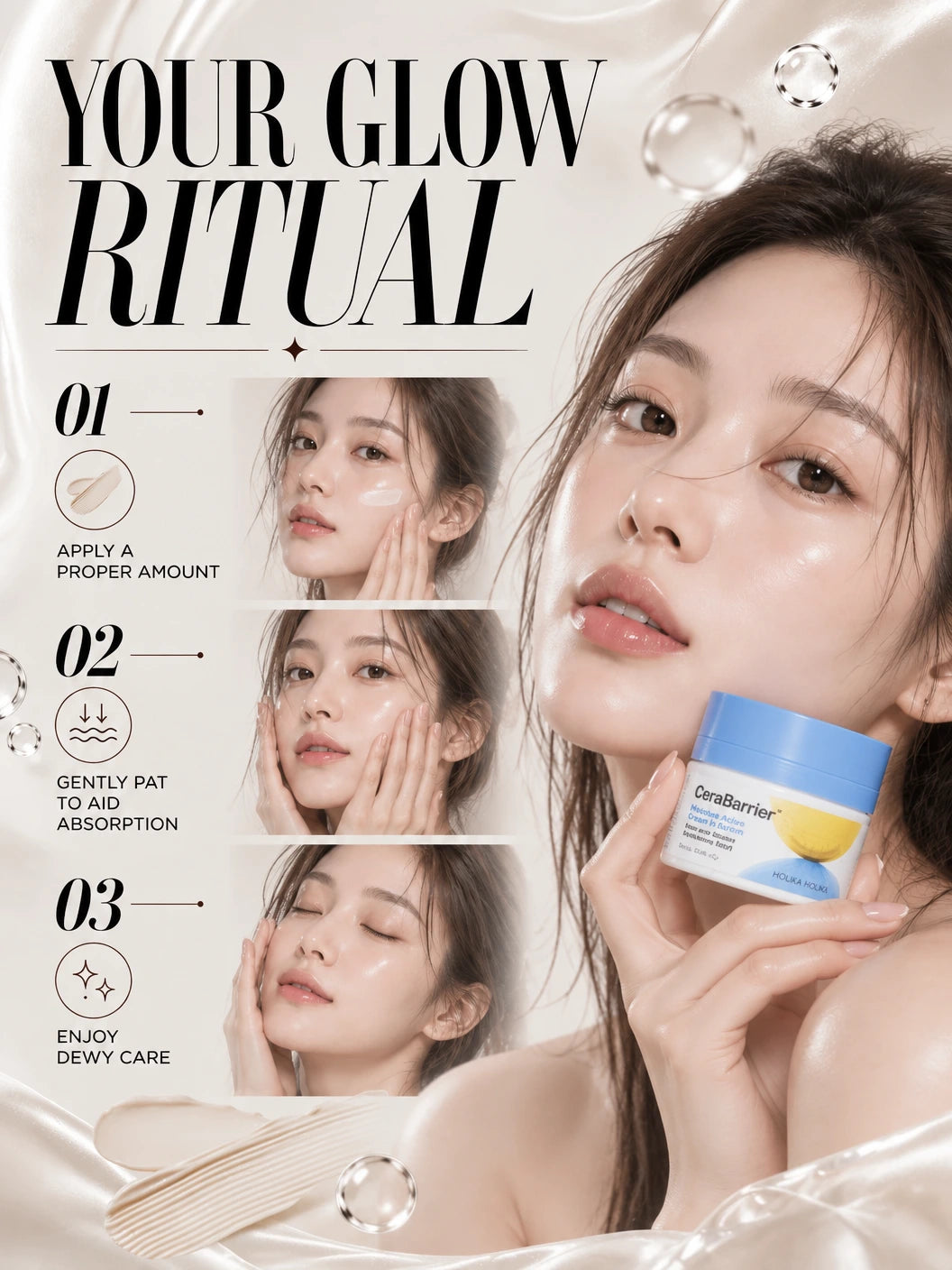 CeraBarrier Moisture Active Cream in Serum 50ml | HOLIKA HOLIKA | HOLIKA HOLIKA CeraBarrier Cream in Serum - Artisanal Hydration