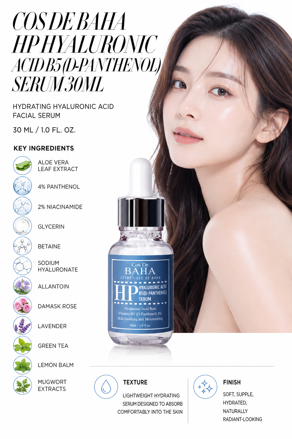 HP Hyaluronic Acid B5 (D-Panthenol) Serum 30ml | COS DE BAHA