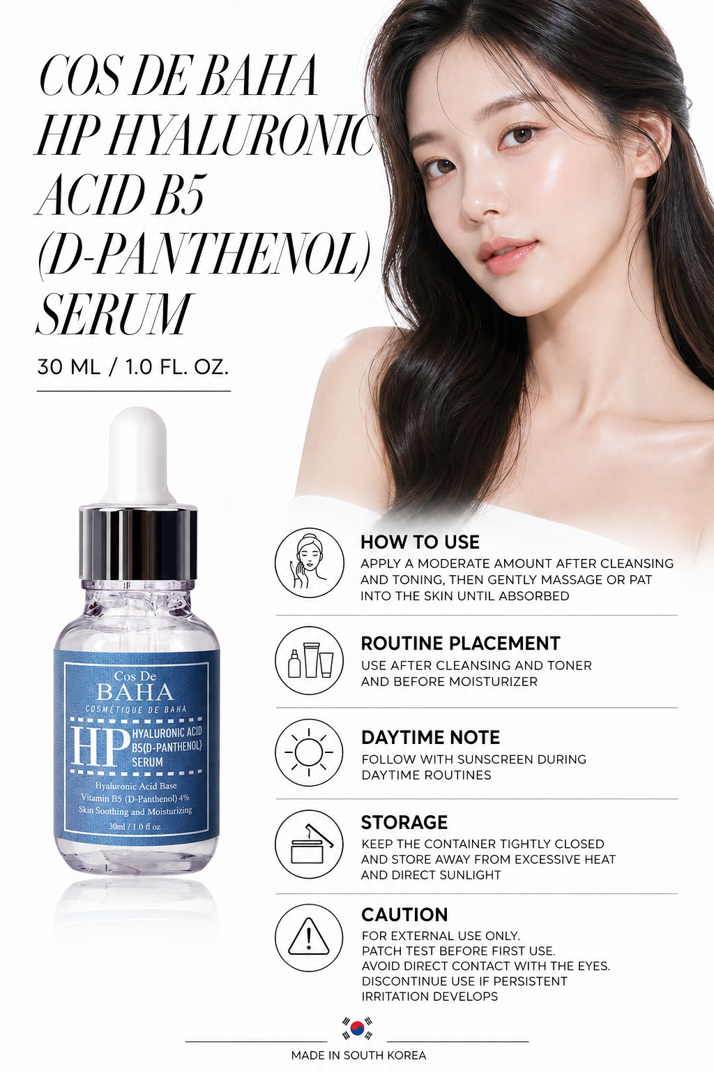 HP Hyaluronic Acid B5 (D-Panthenol) Serum 30ml | COS DE BAHA
