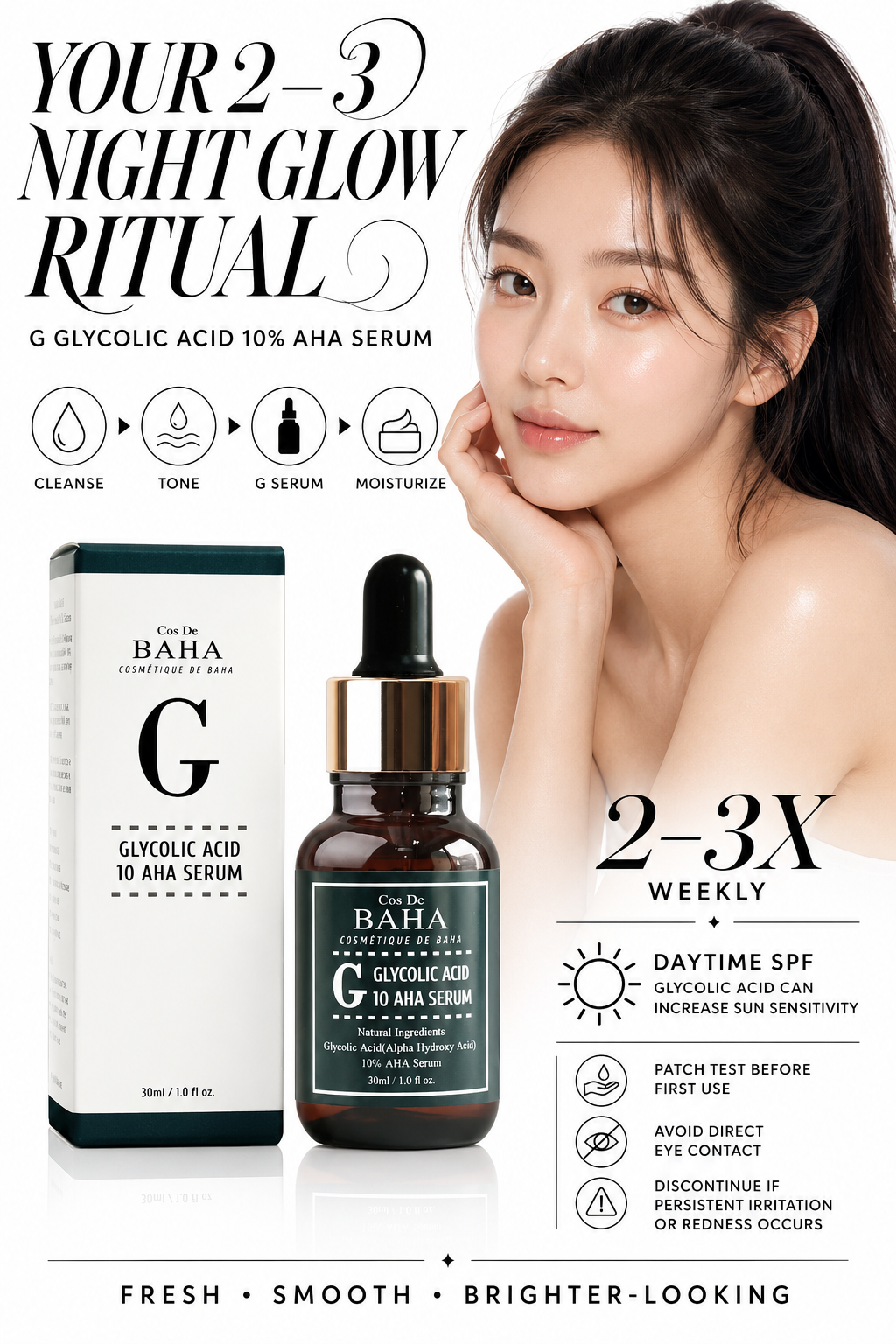 G Glycolic Acid 10% AHA Serum 30ml | COS DE BAHA