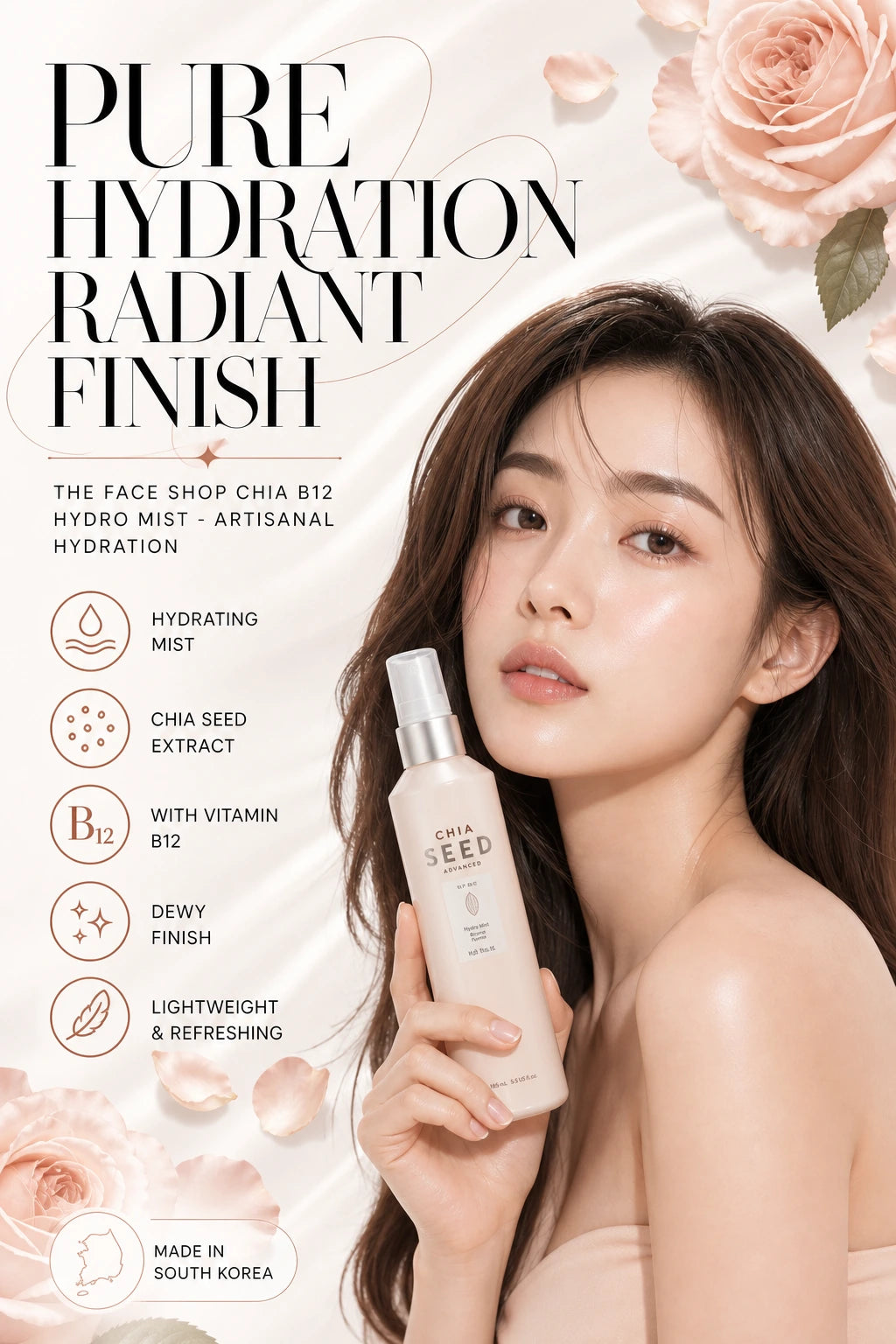 Chia B12 Hydro Mist | The Face Shop | The Face Shop Chia B12 Hydro Mist - Artisanal Hydration Elixir