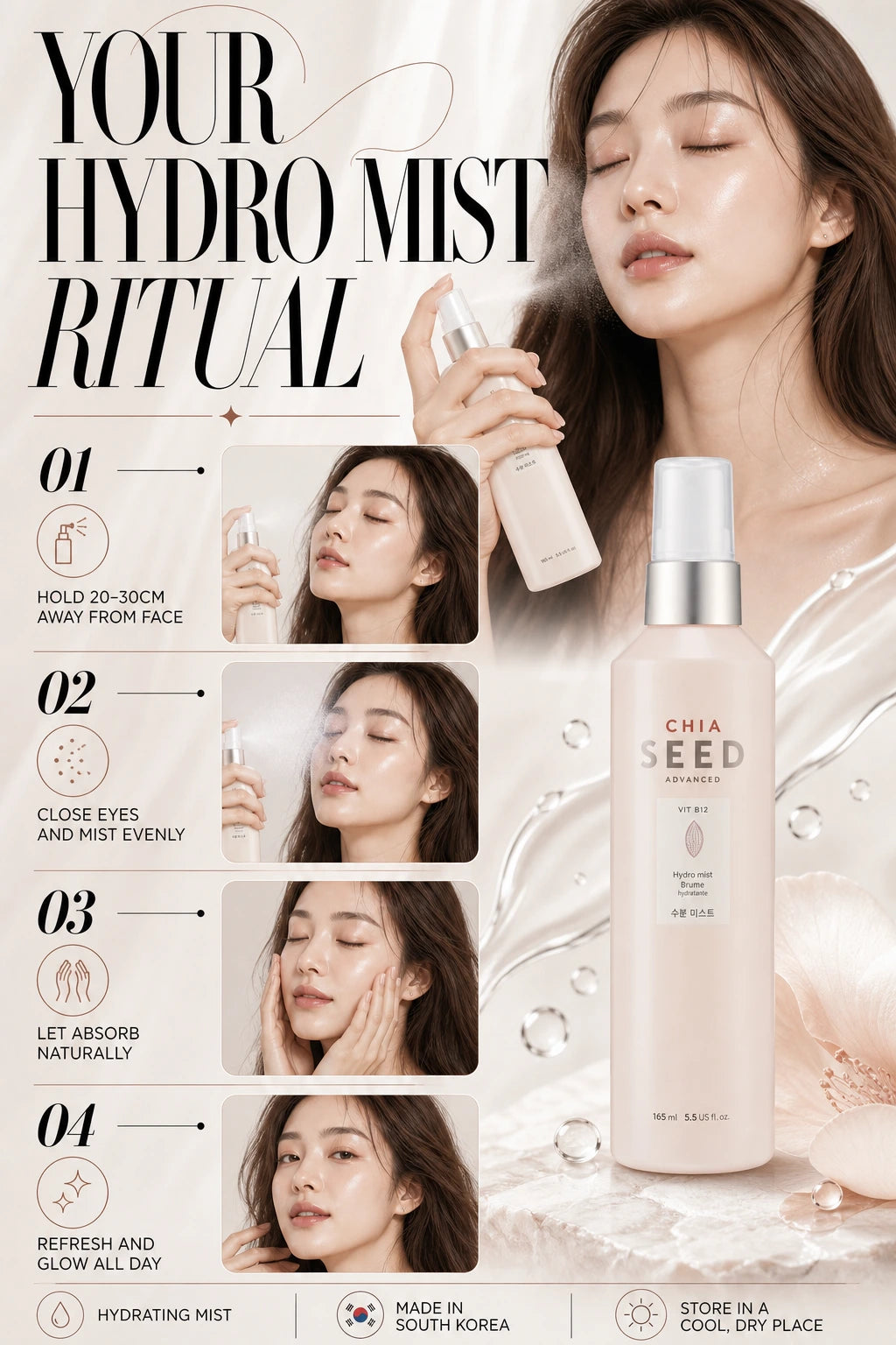 Chia B12 Hydro Mist | The Face Shop | The Face Shop Chia B12 Hydro Mist - Artisanal Hydration Elixir