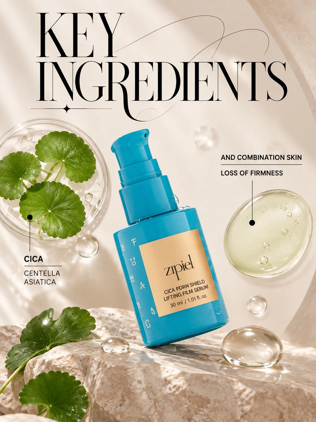 Cica PDRN Shield Lifting Film Serum 30ml | ZIPIEL | ZIPIEL Cica PDRN Shield Lifting Film Serum 30ml | K-Beauty Firming Serum