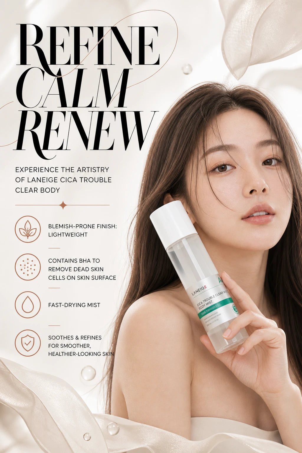 Cica Trouble Clear Body Mist 200ml | LANEIGE | LANEIGE Cica Trouble Clear Body Mist, Artisanal Skin Care