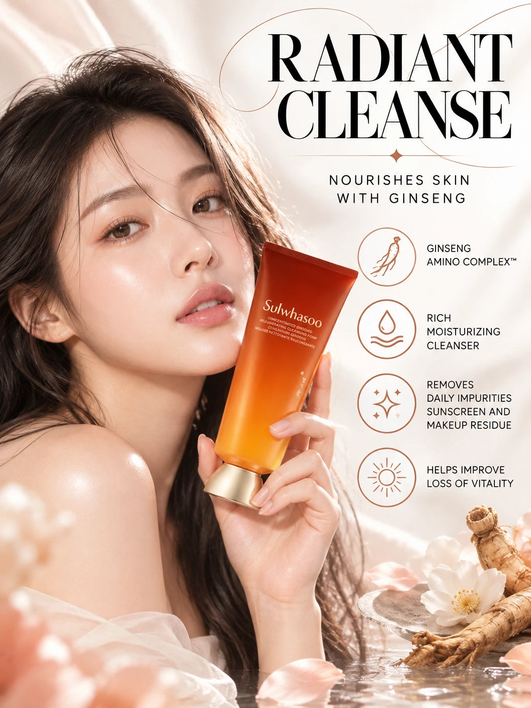 Concentrated Ginseng Rejuvenating Cleansing Foam 150g | Sulwhasoo | Sulwhasoo Ginseng Cleansing Foam – Hydrating Face Wash