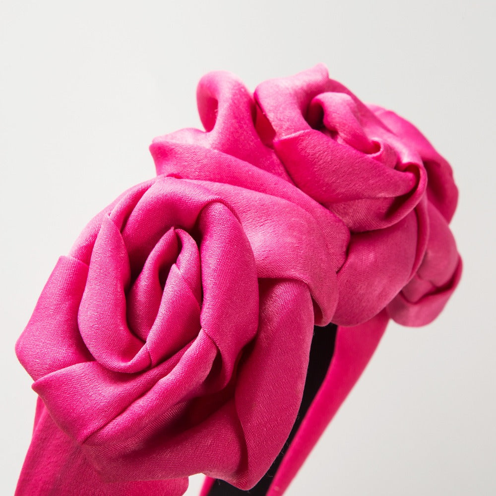 Elegant Handmade Rose Fabric Headband for Women | ULZZANG BELLA