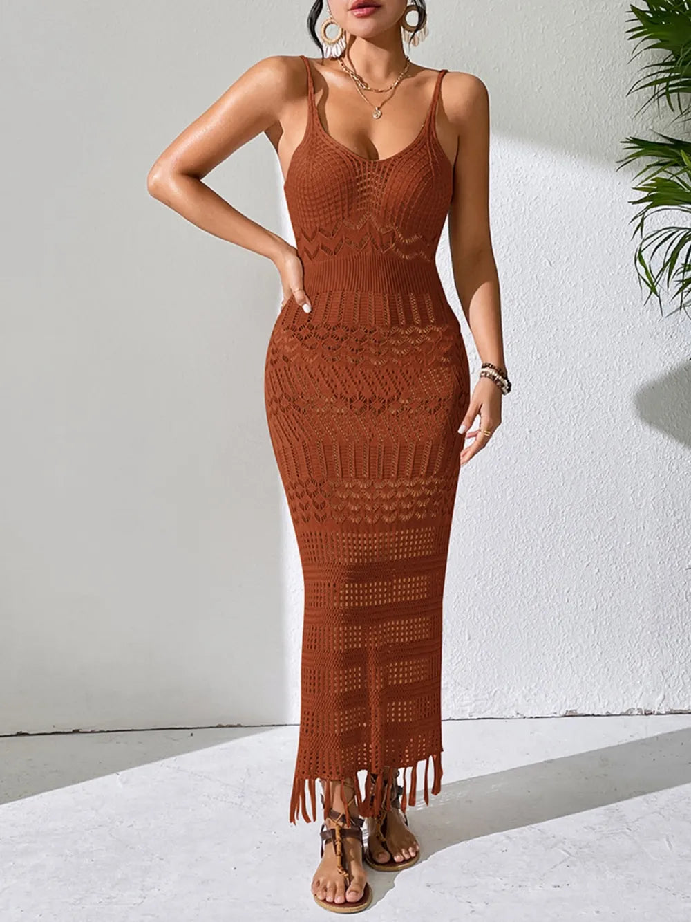 Robe cache-maillot ajourée à col rond | ULZZANG BELLA