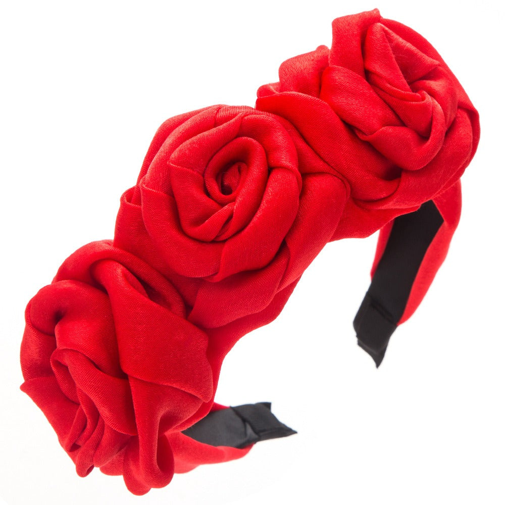 Elegant Handmade Rose Fabric Headband for Women | ULZZANG BELLA