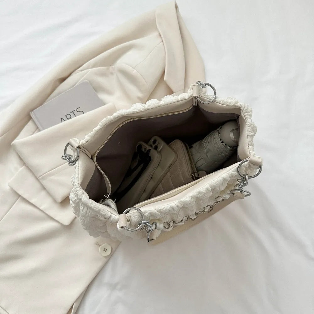 Chic Bubble Textured Tote Bag for the Modern Muse | ULZZANG BELLA