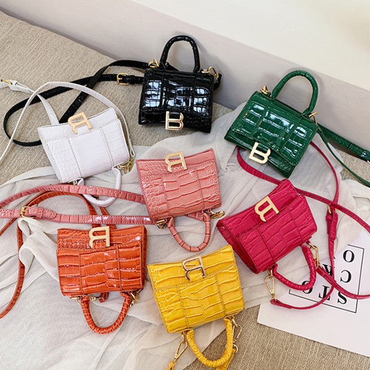 Elegante borsa a tracolla quadrata piccola con motivo coccodrillo nero | ULZZANG BELLA