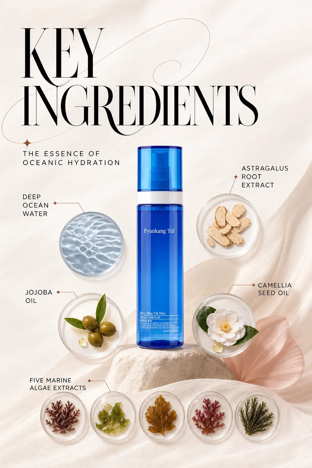 Deep Blue Oil Mist 100ml | Pyunkang Yul | Pyunkang Yul Deep Blue Oil Mist - Artisanal Hydration Essence