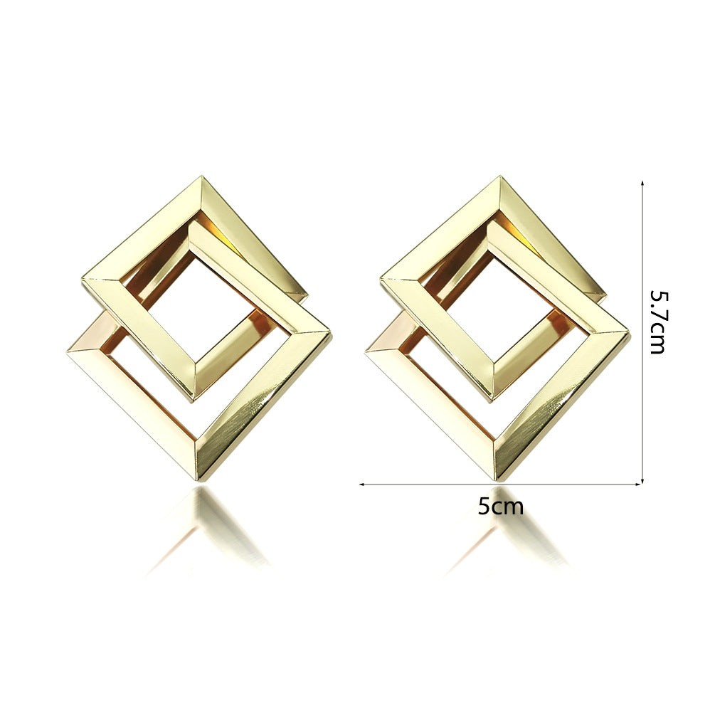 Trendy Geometric Punk Earrings in Air Alloy Texture | ULZZANG BELLA