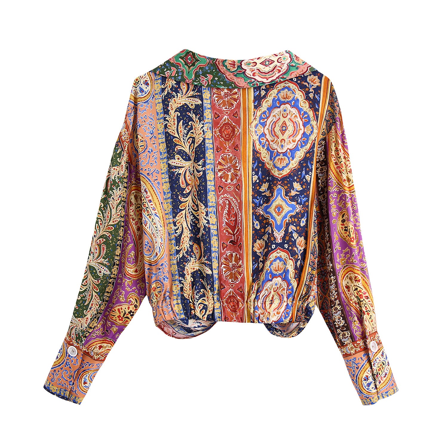 Chic Long Sleeve Printed Crop Top | ULZZANG BELLA