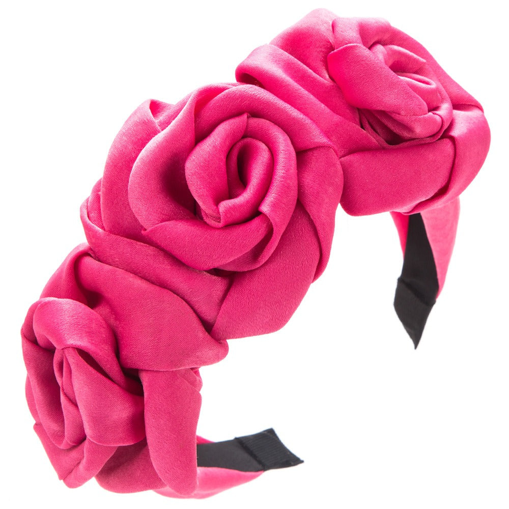 Elegant Handmade Rose Fabric Headband for Women | ULZZANG BELLA