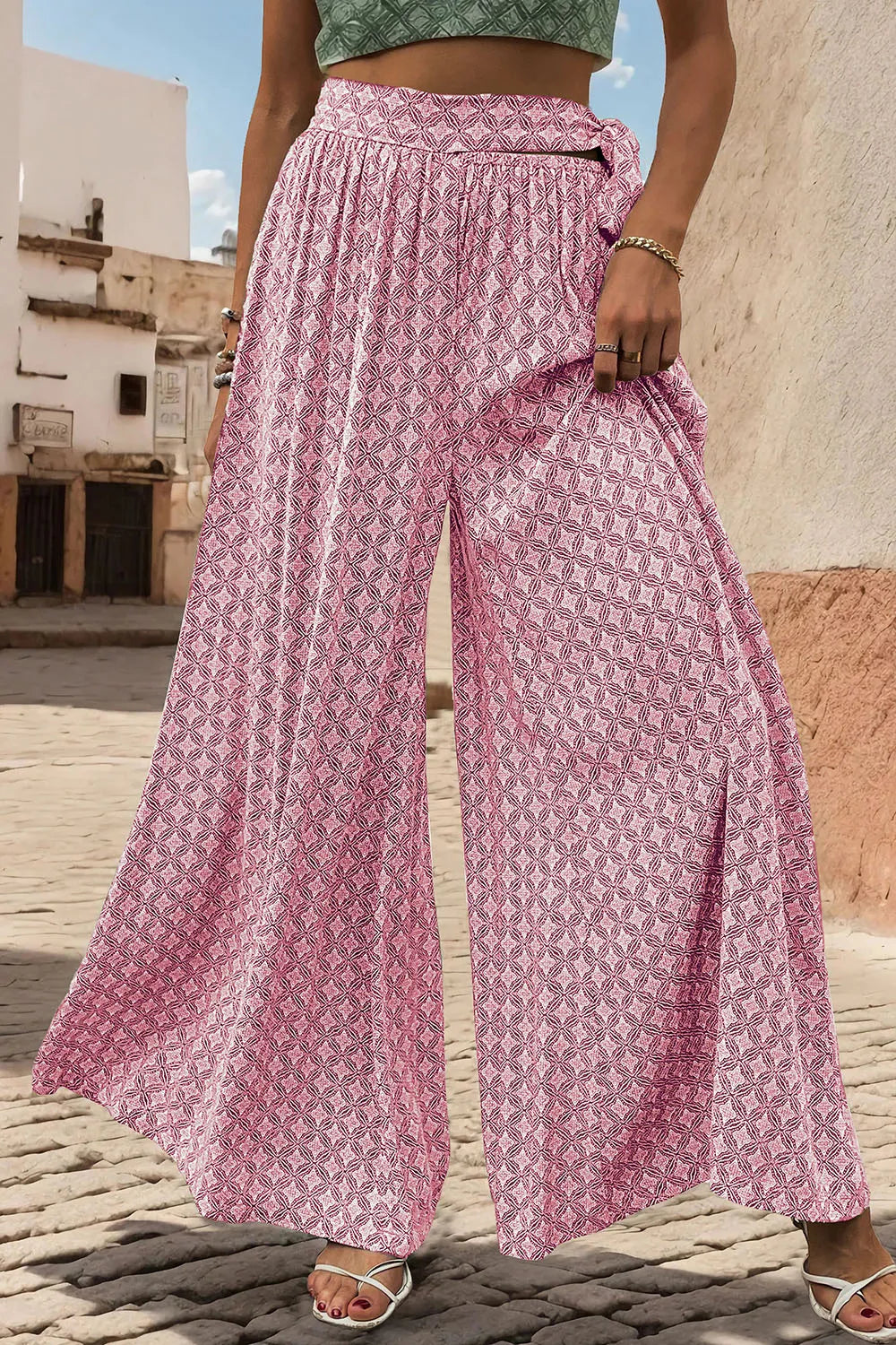 Sophisticated Tied Wide Leg Pants in Sheer Elegance | ULZZANG BELLA