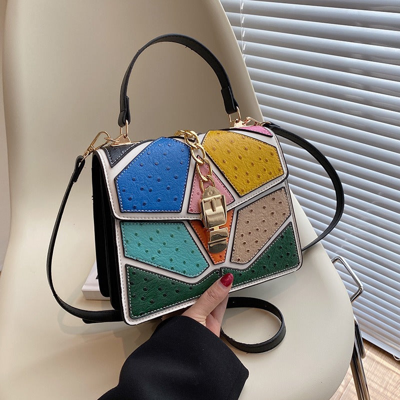 Luxe Color Blocked Hand-Held Square Bag | ULZZANG BELLA