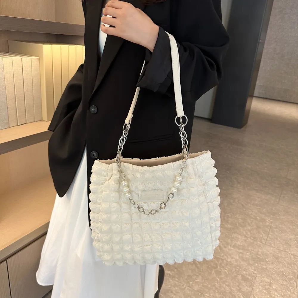 Chic Bubble Textured Tote Bag for the Modern Muse | ULZZANG BELLA