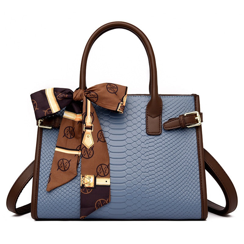 Snakeskin Embossed Leather Briefcase | ULZZANG BELLA