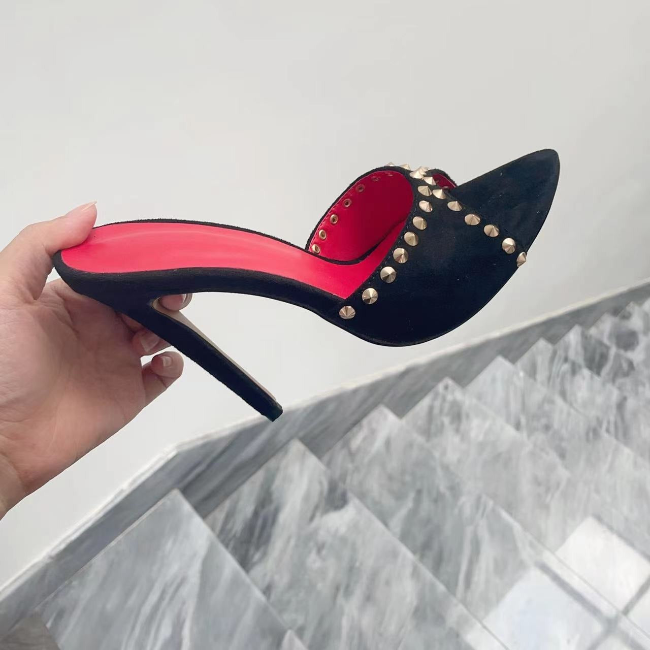 Elegant Roman Rivet Stiletto Sandals | ULZZANG BELLA