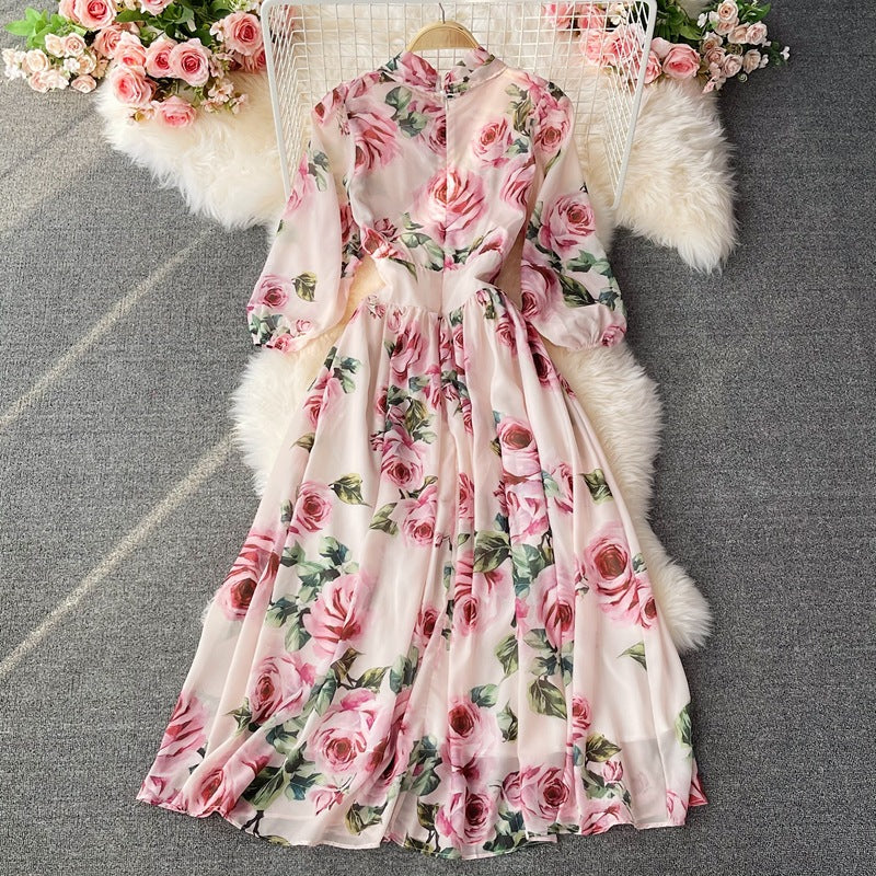 Elegante abito midi rosa chiaro con fiocco | ULZZANG BELLA