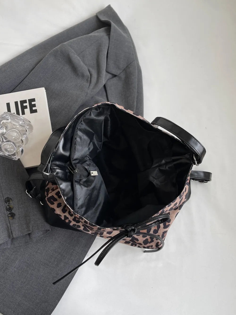 Mocha Leopard Luxe Dual Purpose Crossbody Bag | ULZZANG BELLA