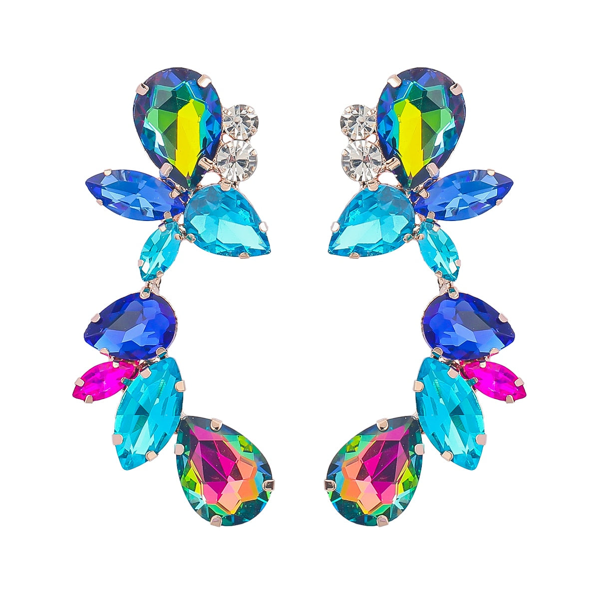 Discover athé's Floral Dangle Rhinestone Earrings, a South Korean masterpiece of exquisite craftsmanship and luxurious design, perfect for elevating your elegance.
