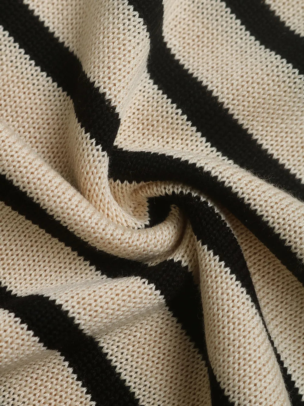 Chic Striped Knit Top with Elegant Button Detail | ULZZANG BELLA