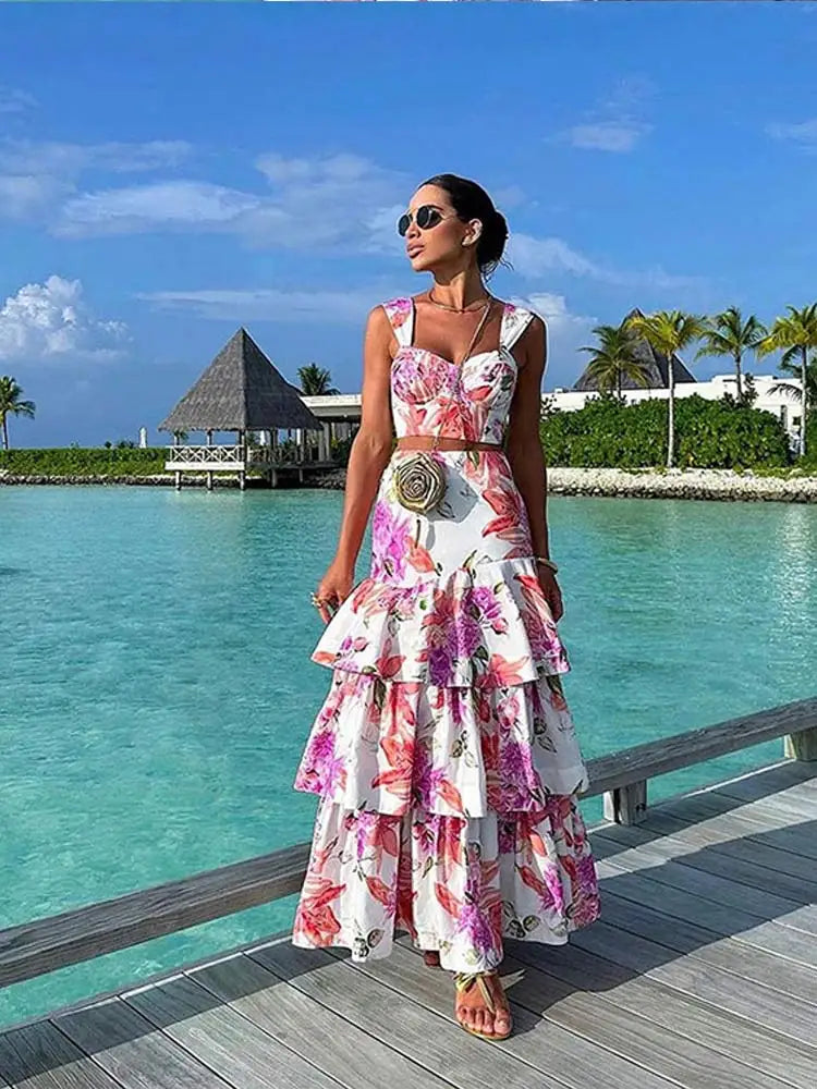 Posh 2-Piece Sleeveless Top & High Waist Skirt Set for Women | ULZZANG BELLA