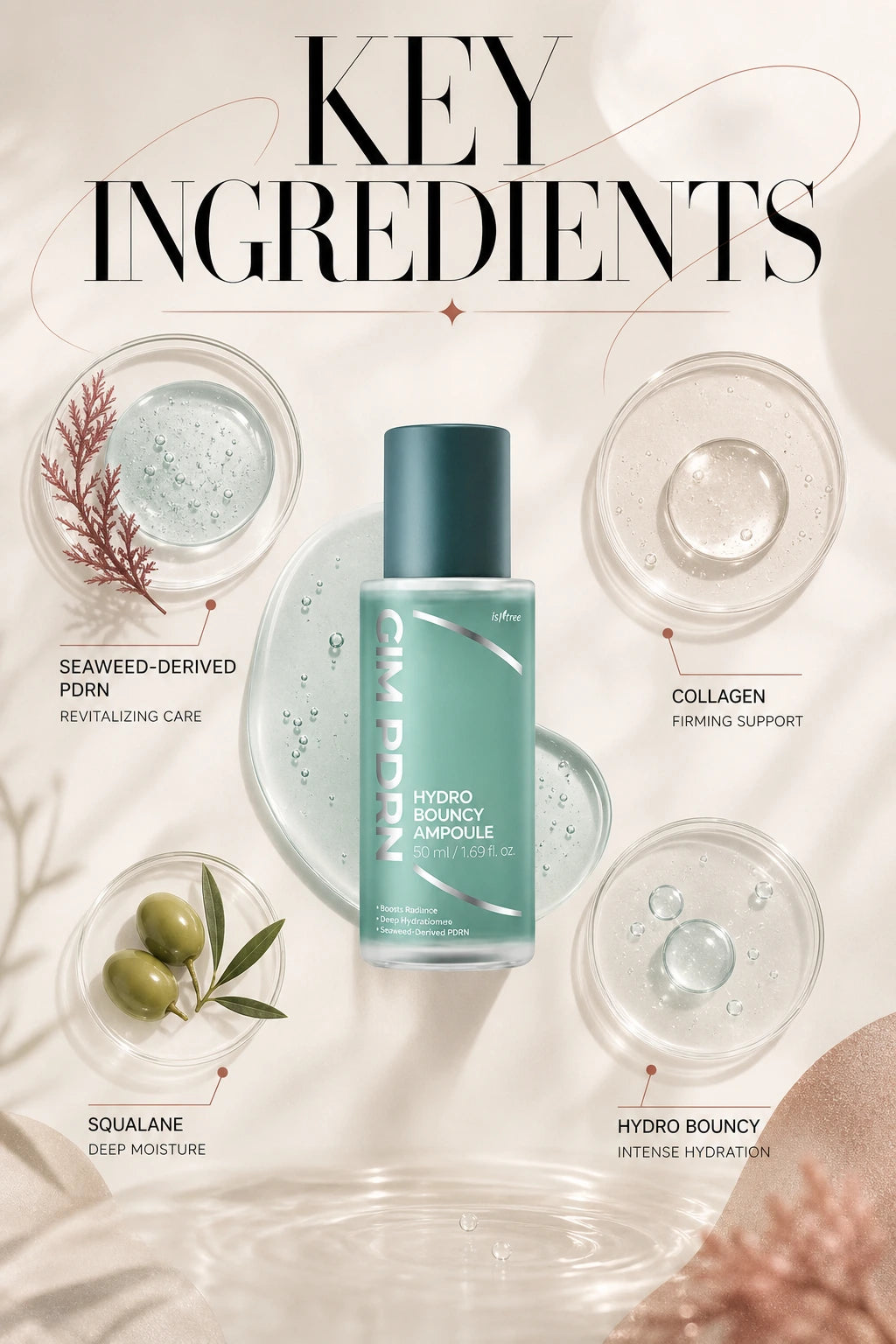GIM PDRN Hydro Bouncy Ampoule 50ml | ISNTREE | ISNTREE GIM PDRN Hydro Bouncy Ampoule - Artisanal Serum