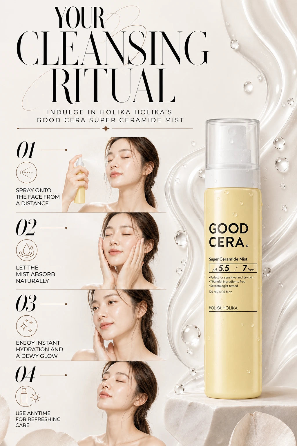 Good Cera Super Ceramide Mist 120ml | HOLIKA HOLIKA | HOLIKA HOLIKA Good Cera Super Ceramide Mist - Artisanal Luxury