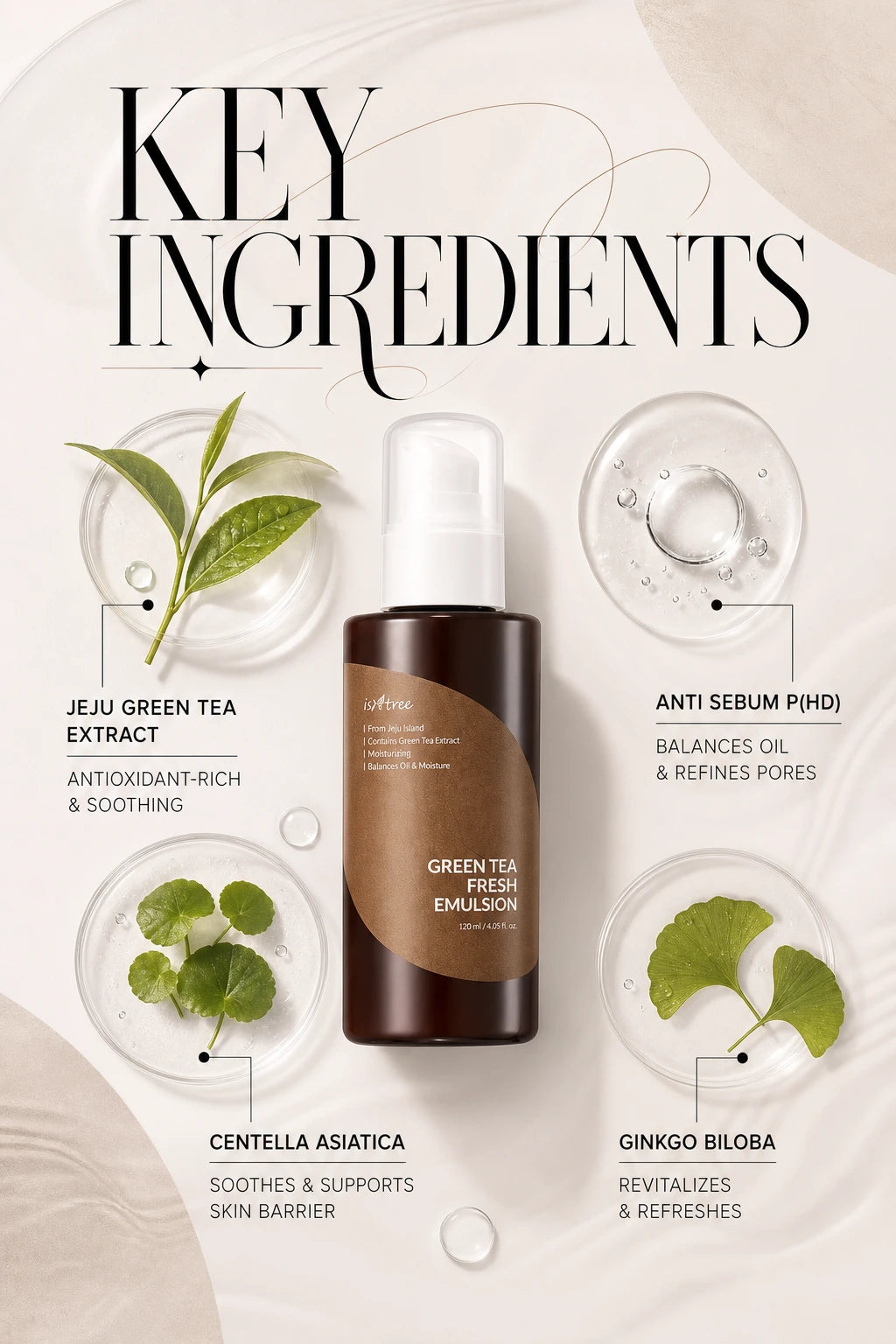 Green Tea Fresh Emulsion 120ml | ISNTREE | ISNTREE Green Tea Fresh Emulsion - Artisanal Hydration Essence