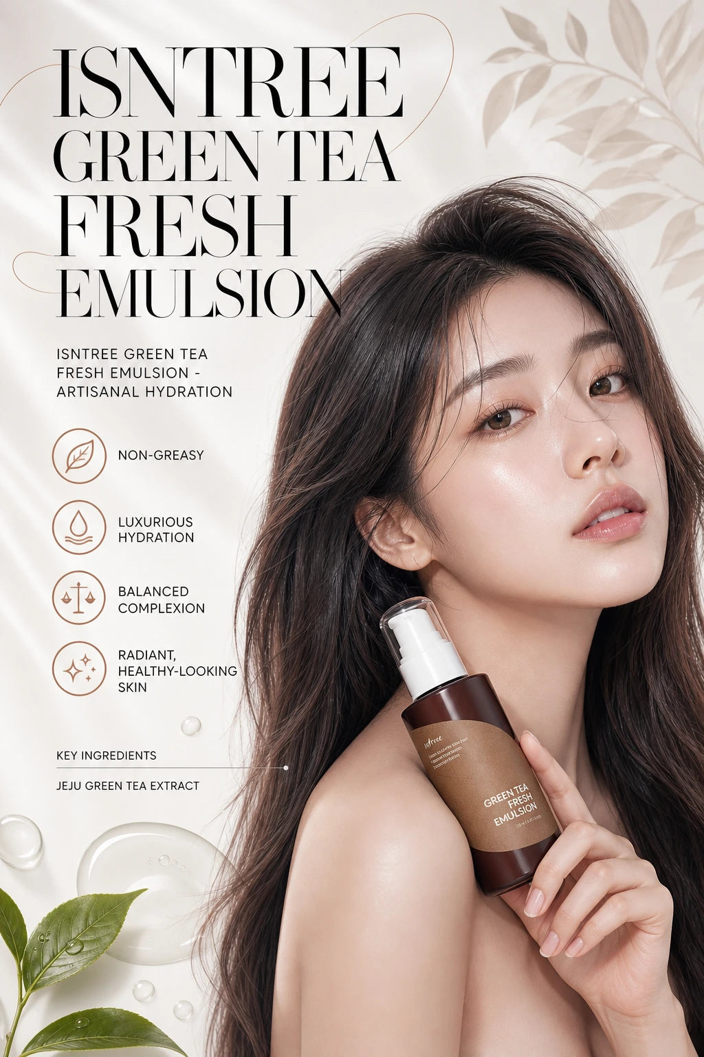 Green Tea Fresh Emulsion 120ml | ISNTREE | ISNTREE Green Tea Fresh Emulsion - Artisanal Hydration Essence