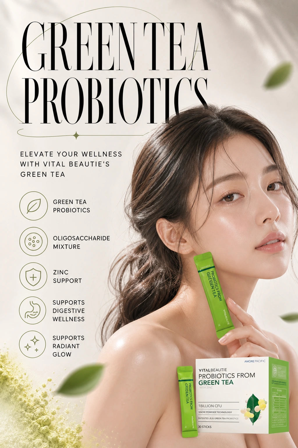 Green Tea Probiotics for Radiant Glow | Vital Beautie | Vital Beautie Green Tea Probiotics - Artisanal Skin Elixir