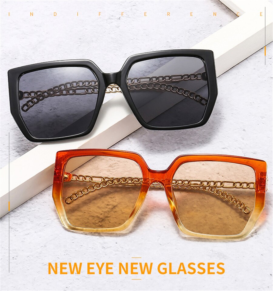 Retro Chic Colorblock Oversized Sunglasses for Women | ULZZANG BELLA
