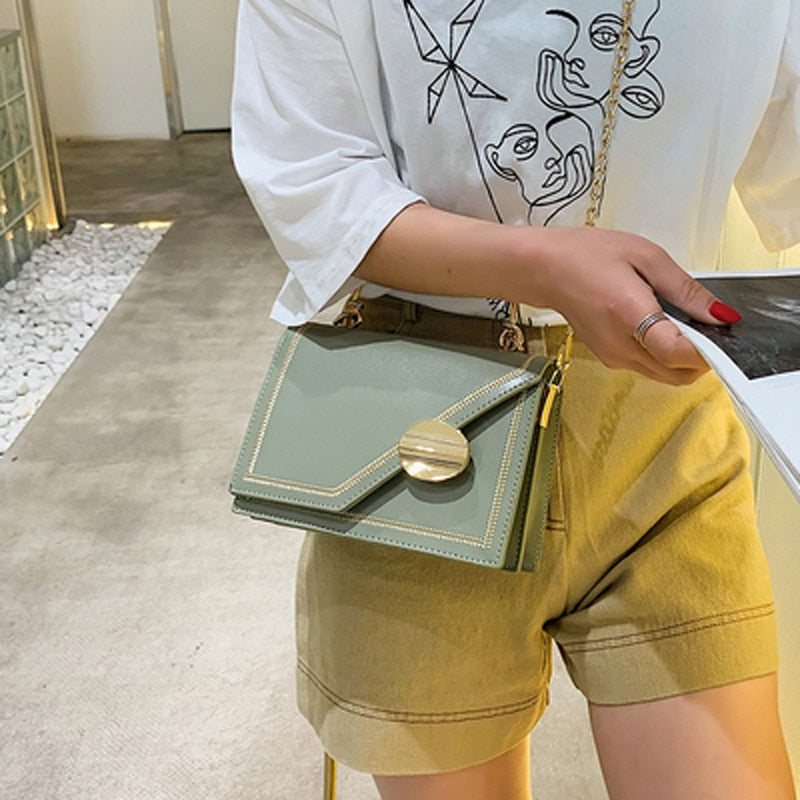 Evening PU Leather Chain Crossbody Handbag for Women | ULZZANG BELLA