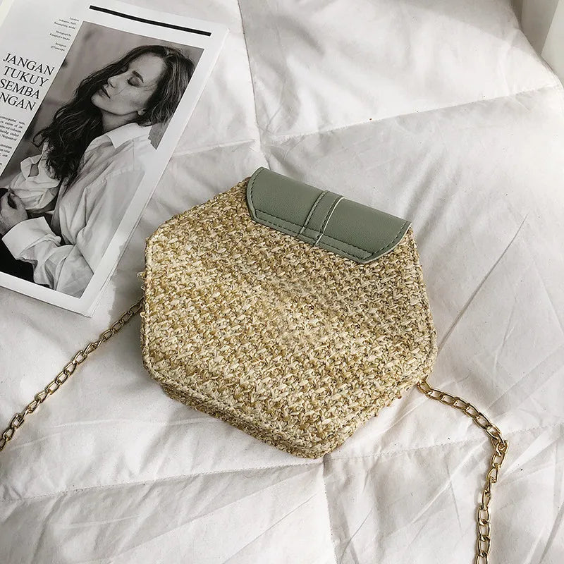Bohemian Chic Handcrafted Rattan Shoulder Bag with Tassel Detail | ULZZANG BELLA