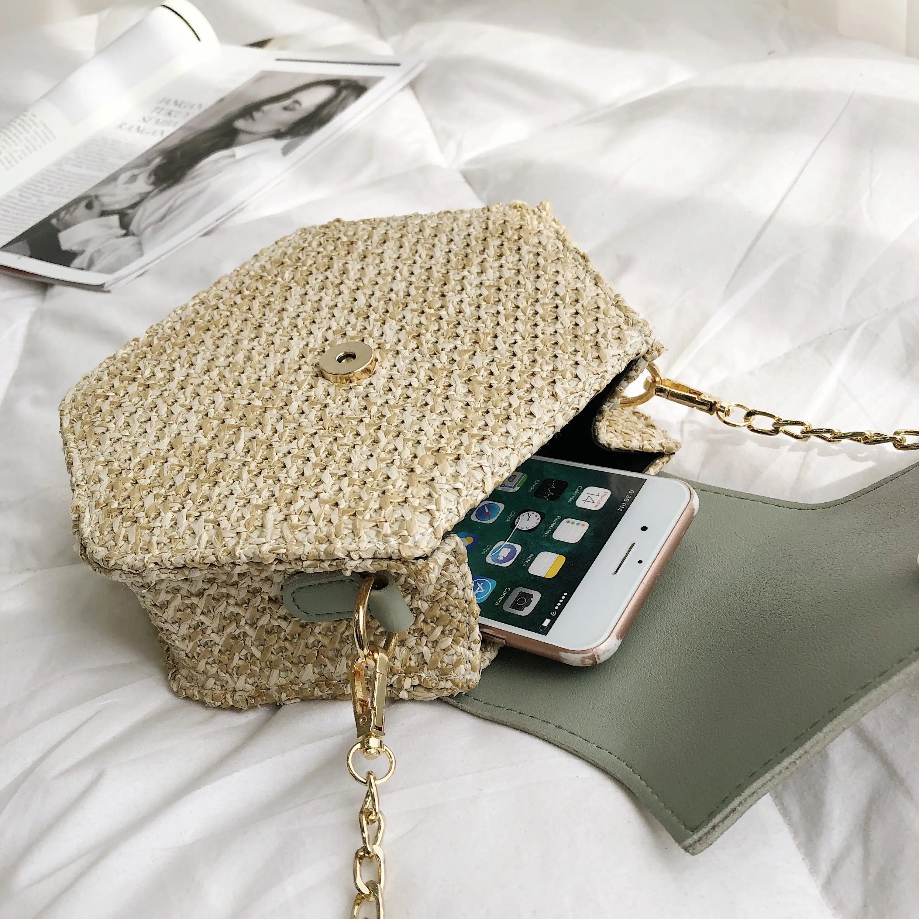 Bohemian Chic Handcrafted Rattan Shoulder Bag with Tassel Detail | ULZZANG BELLA