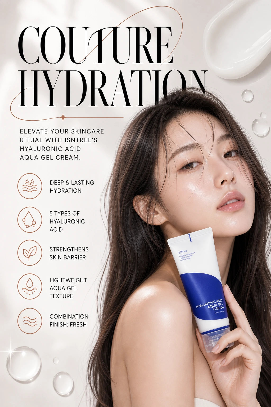 Hyaluronic Acid Aqua Gel Cream 100ml | ISNTREE | ISNTREE Hyaluronic Acid Aqua Gel Cream – Couture Hydration