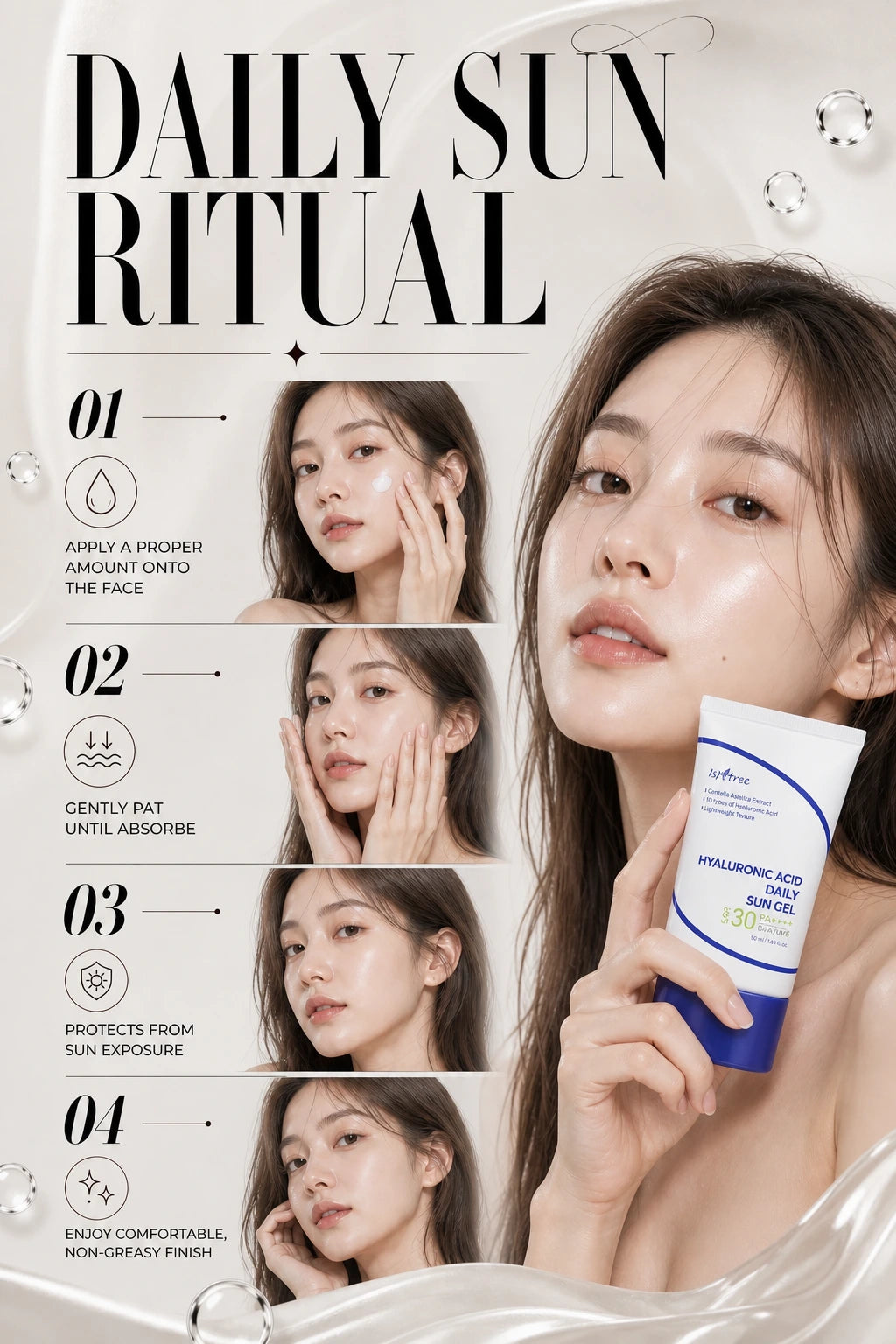 Hyaluronic Acid Daily Sun Gel 50ml | ISNTREE | ISNTREE Hyaluronic Acid Sunscreen - Artisanal Hydration Gel