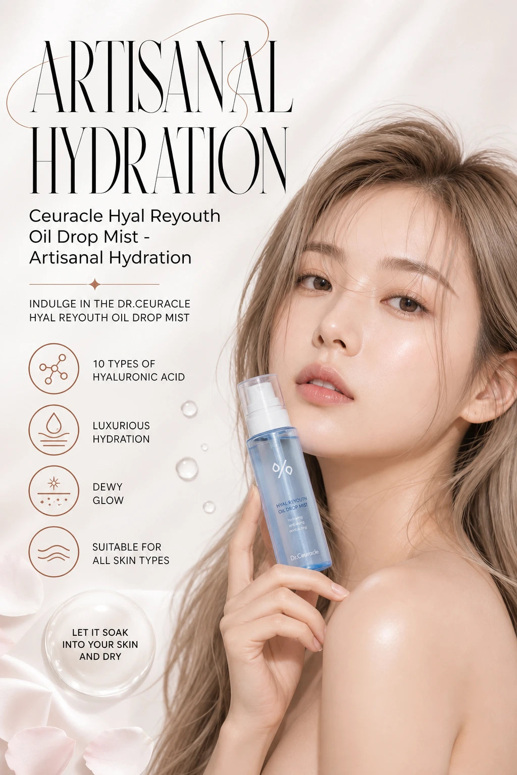Hyaluronic Oil Drop Mist for Glass Skin Radiance | Dr. Ceuracle | Dr. Ceuracle Hyal Reyouth Oil Drop Mist - Artisanal Hydration