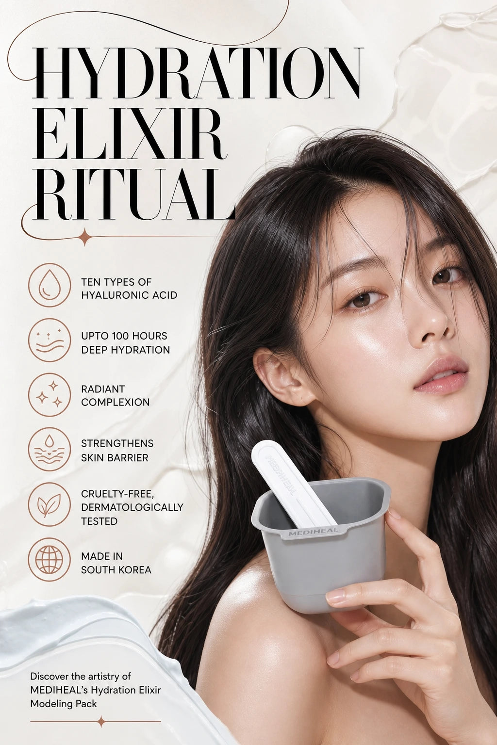 Hydration Elixir Modeling Pack with Hyaluronic Acid | MEDIHEAL | MEDIHEAL Hydration Elixir Modeling Pack - Artisanal Luxury