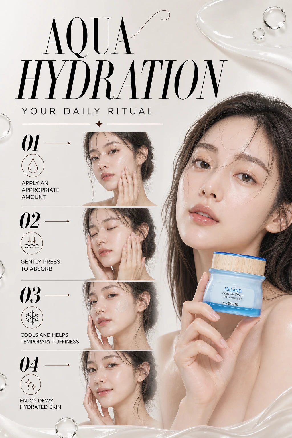 Iceland Aqua Gel Cream 60ml | theSAEM | theSAEM Iceland Aqua Gel Cream – Artisanal Hydration Luxury