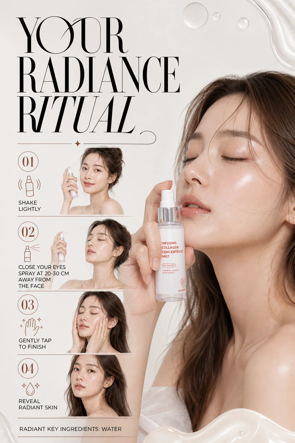 Infusing Collagen Concentrate Mist 50ml | BEAUDIANI | BEAUDIANI Infusing Collagen Mist - Artisanal Luxury Hydration