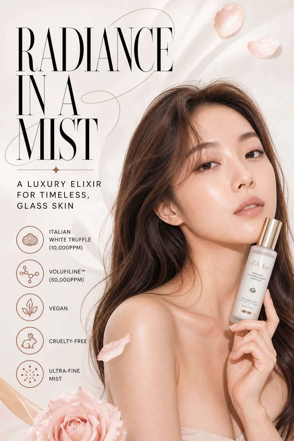 Intensive Volufiline Mist Ampoule for Radiant Glass Skin | d'Alba | d'Alba Intensive Mist Ampoule - Handcrafted Luxury Elixir