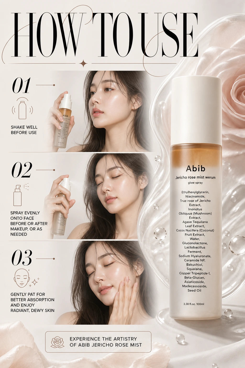 Jericho Rose Mist Werum Glow Spray 100ml | Abib | LANEIGE Jericho Rose Serum - Artisanal Luxury Hydration