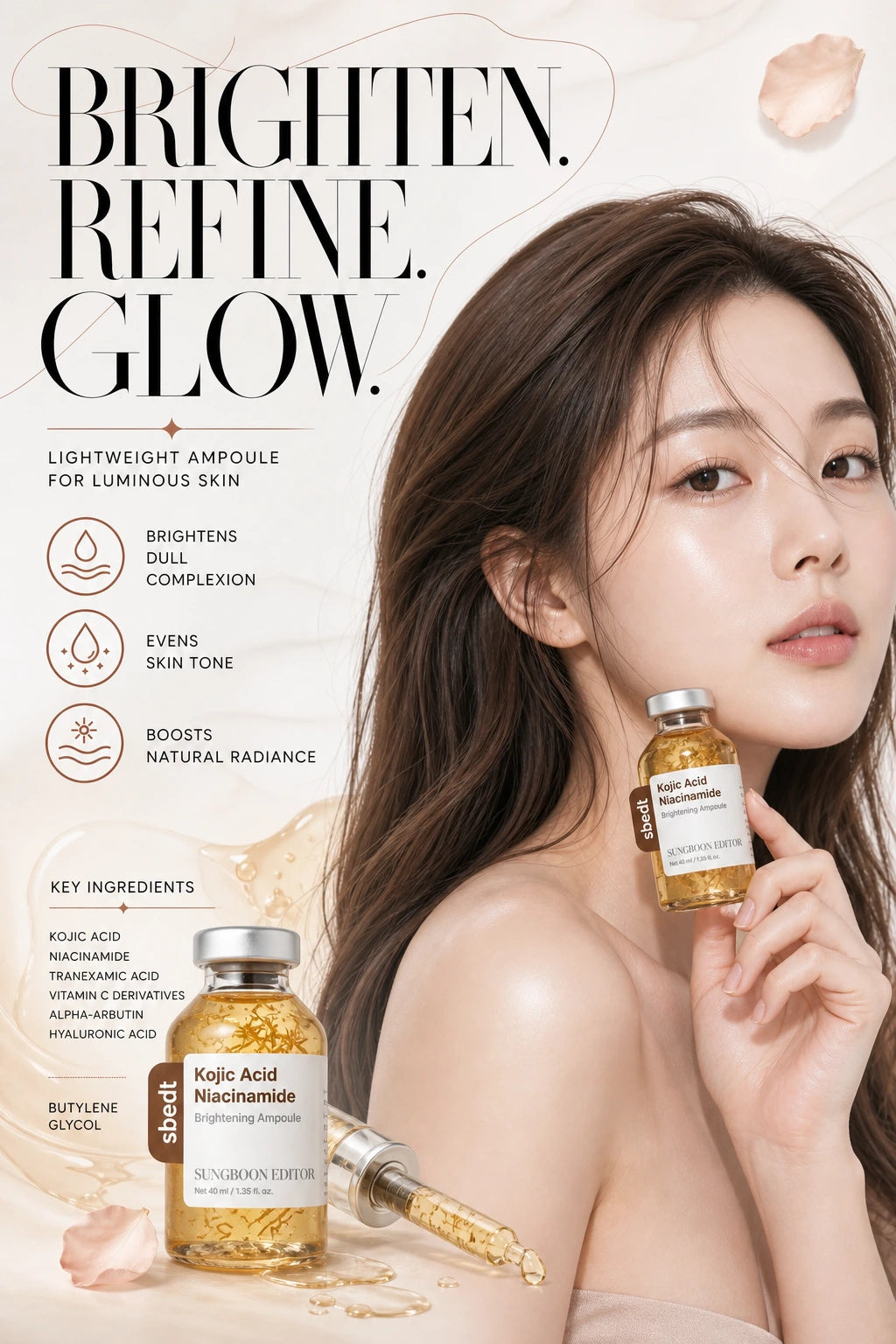 Kojic Acid Niacinamide Brightening Ampoule 40ml | Sungboon Editor | Sungboon Editor Kojic Acid Niacinamide Brightening Serum Couture