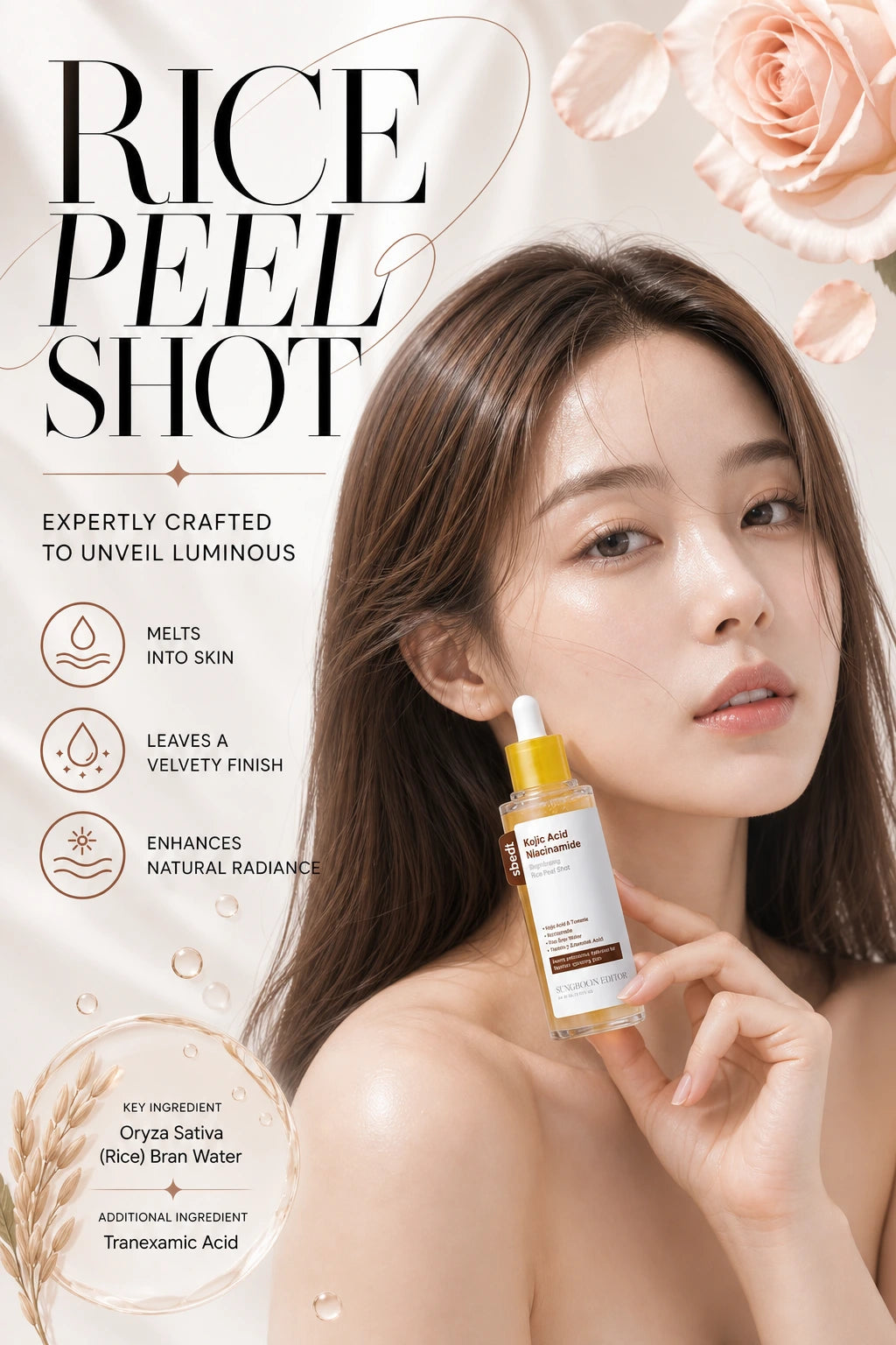 Kojic Acid Niacinamide Rice Peel Shot 80ml | Sungboon Editor | Sungboon Editor Kojic Acid Rice Peel Shot, Luxe Exfoliating Essence
