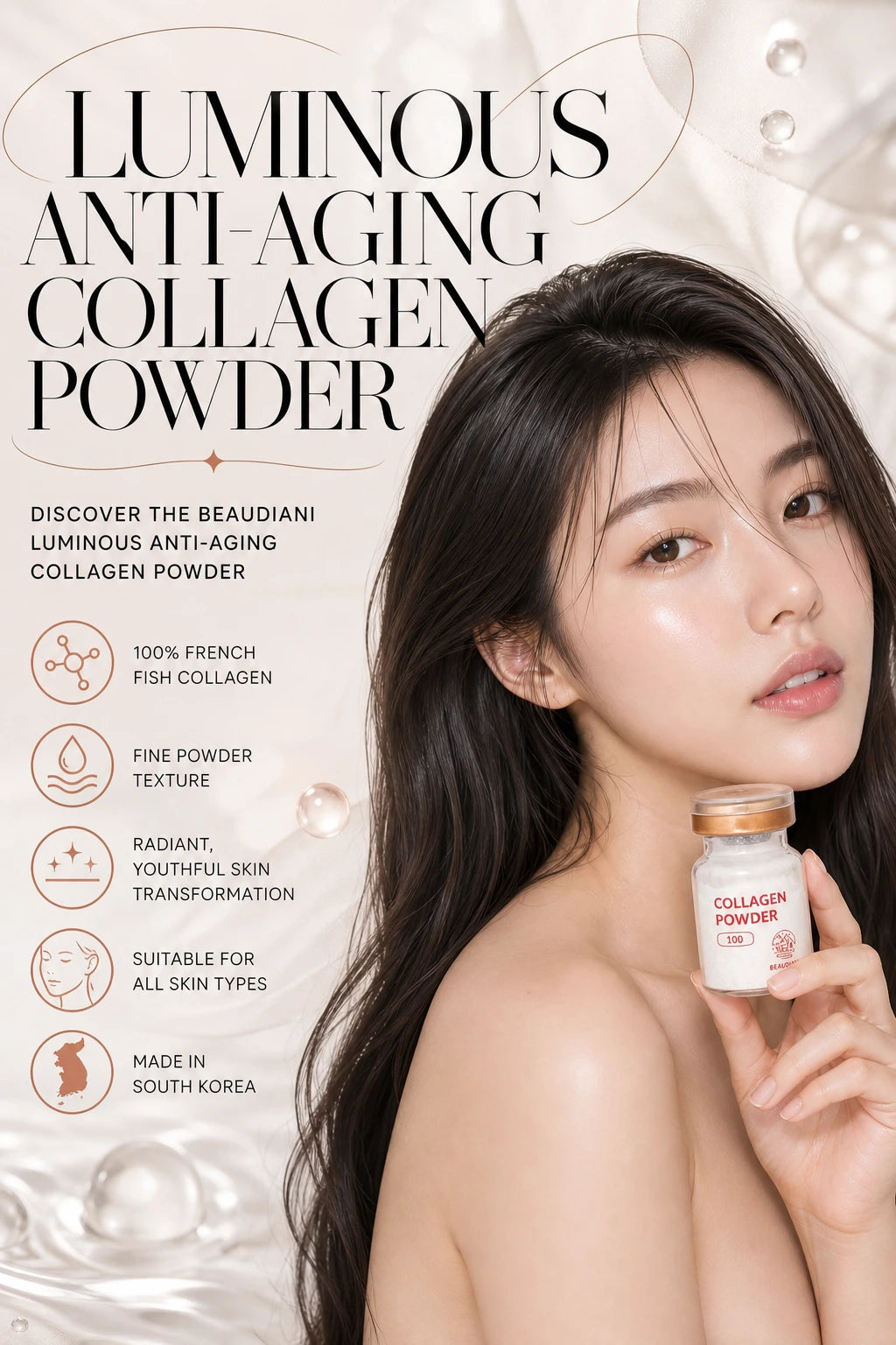 Luminous Anti-Aging Collagen Powder | BEAUDIANI | BEAUDIANI Luminous Collagen Powder - Couture Luxury Elixir