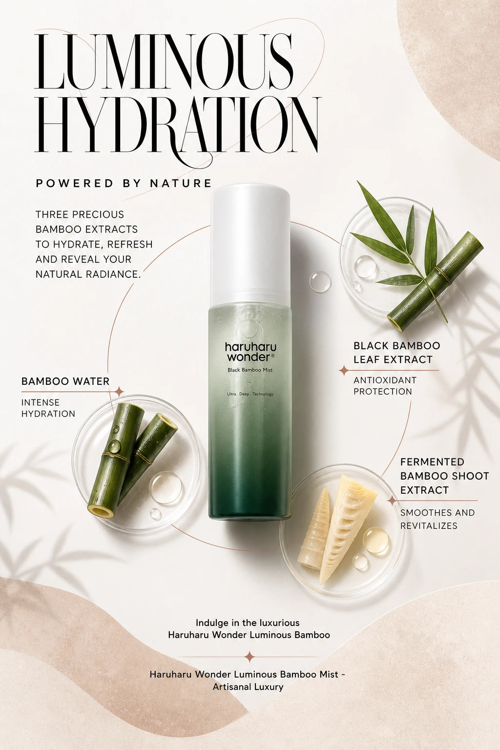 Luminous Bamboo Hydration Mist | Haruharu Wonder | Haruharu Wonder Luminous Bamboo Mist - Artisanal Luxury Hydration